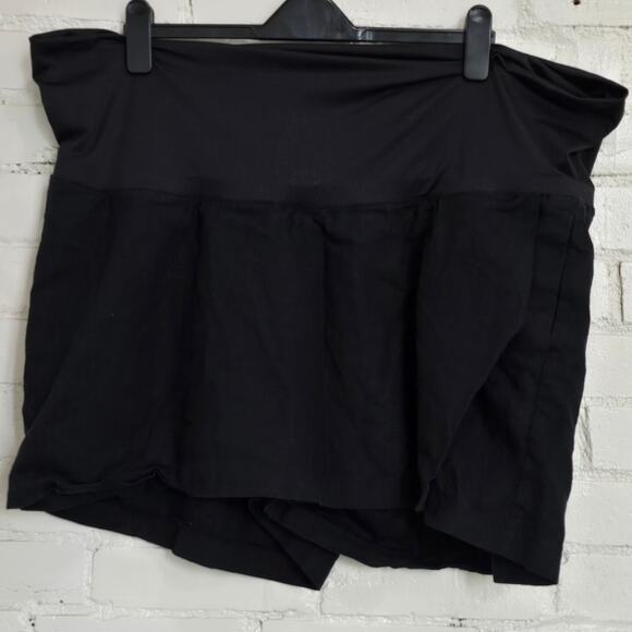 Old Navy Pants - Old Navy Maternity XXL, Black Linen Blend Skort: Casual Minimalist Everyday Wear